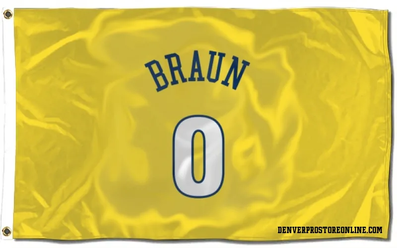 Gold Denver Nuggets  Christian Braun  Flag (3 X 5)