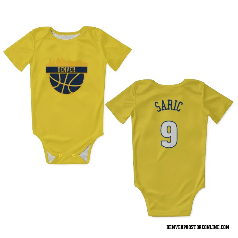 Gold Denver Nuggets  Dario Saric  Newborn & Infant Bodysuit