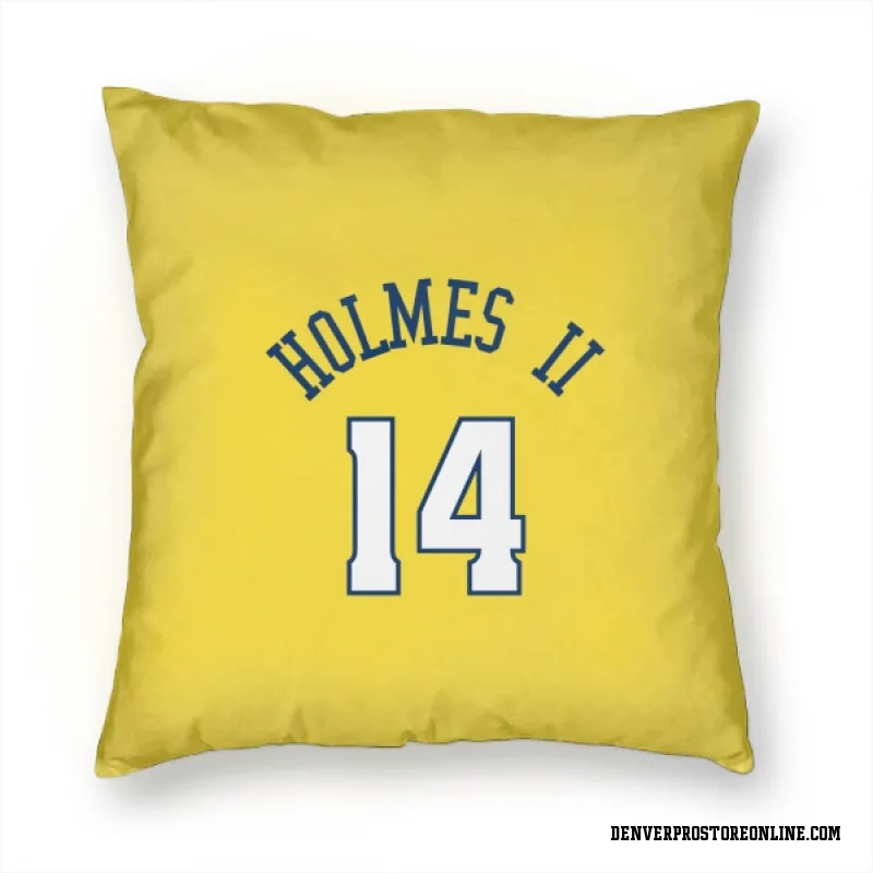 Gold Denver Nuggets  DaRon Holmes II  Pillow Cover (18 X 18)