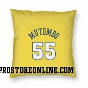 Gold Denver Nuggets  Dikembe Mutombo  Pillow Cover (18 X 18)