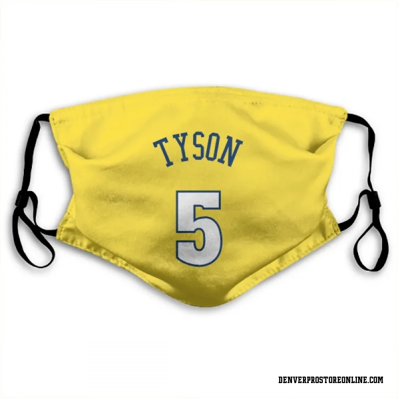 Gold Denver Nuggets  Hunter Tyson  Face Mask (With 2 Free PM2.5 Filters)