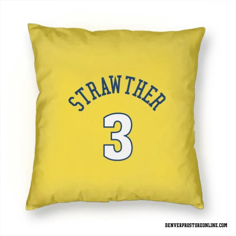 Gold Denver Nuggets  Julian Strawther  Pillow Cover (18 X 18)