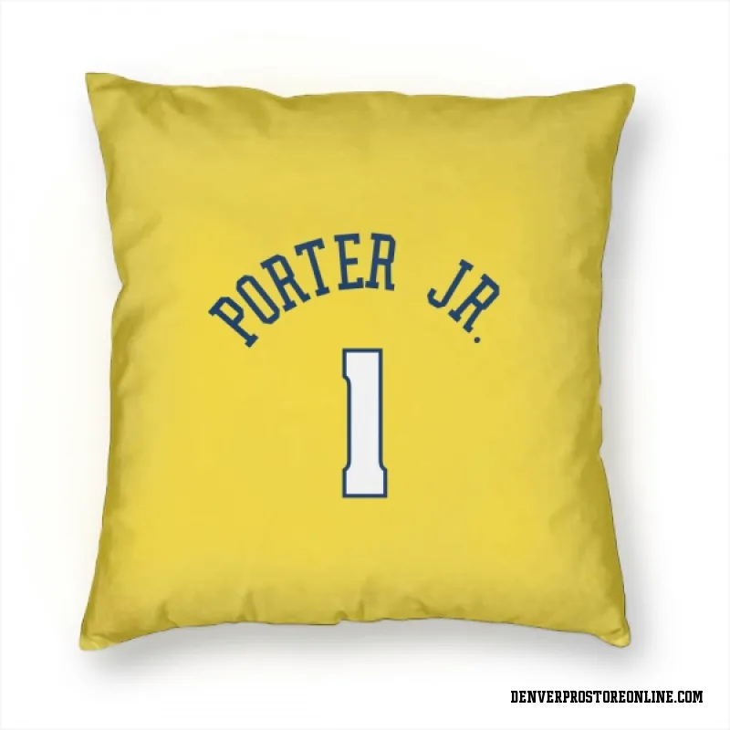 Gold Denver Nuggets  Michael Porter Jr.  Pillow Cover (18 X 18)