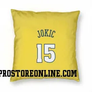 Gold Denver Nuggets  Nikola Jokic  Pillow Cover (18 X 18)