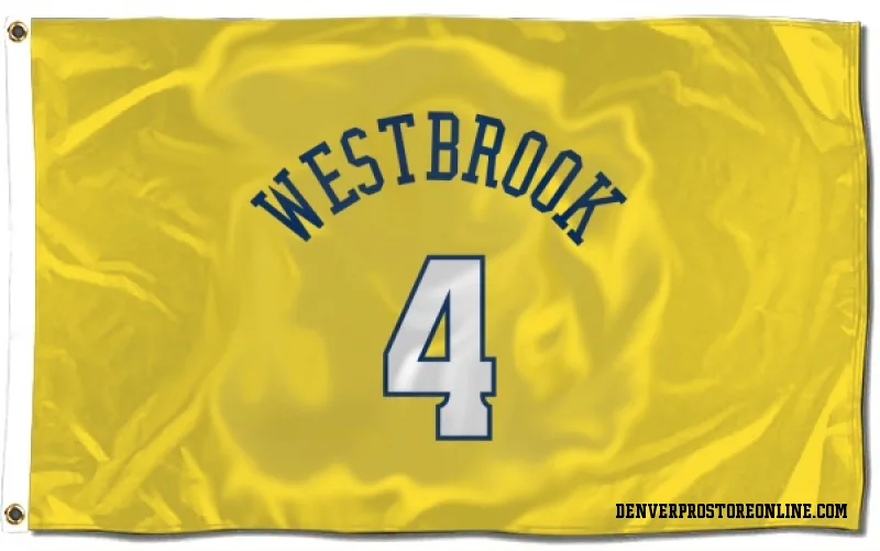 Gold Denver Nuggets  Russell Westbrook  Flag (3 X 5)