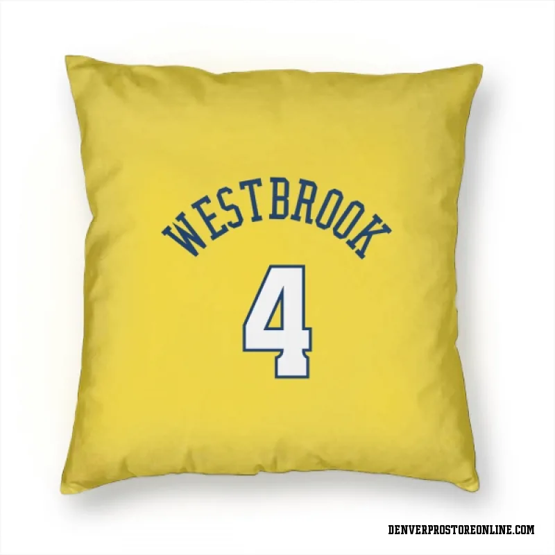 Gold Denver Nuggets  Russell Westbrook  Pillow Cover (18 X 18)