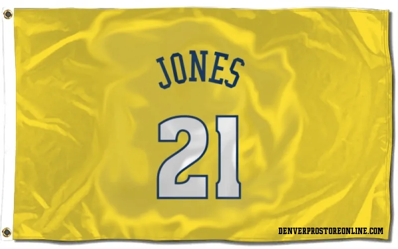 Gold Denver Nuggets  Spencer Jones  Flag (3 X 5)