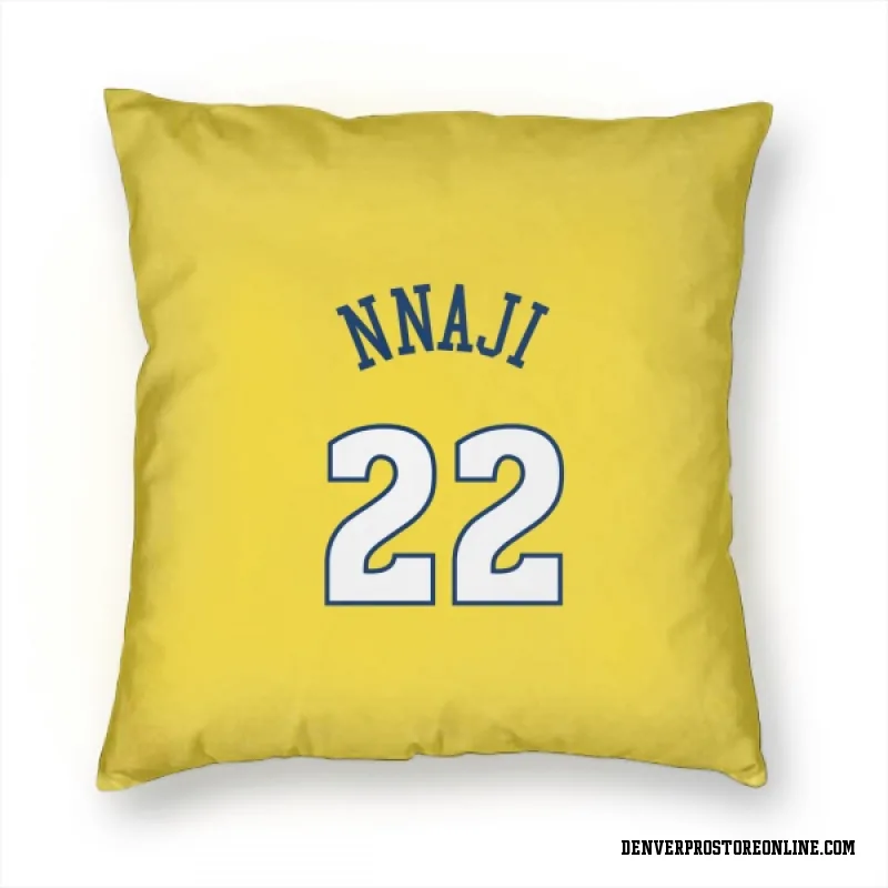 Gold Denver Nuggets  Zeke Nnaji  Pillow Cover (18 X 18)