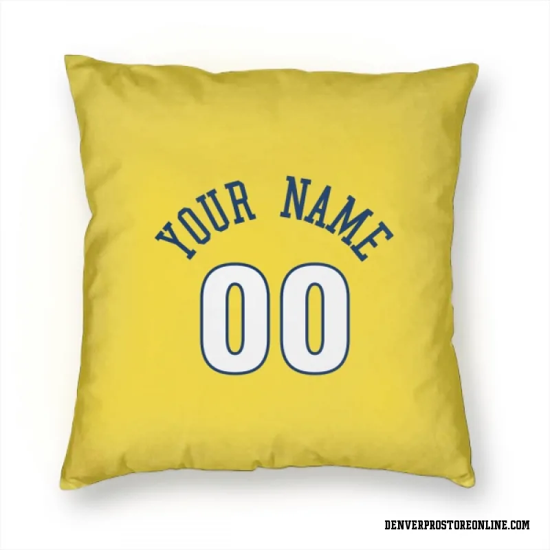 Gold Denver Nuggets Custom  Pillow Cover (18 X 18)