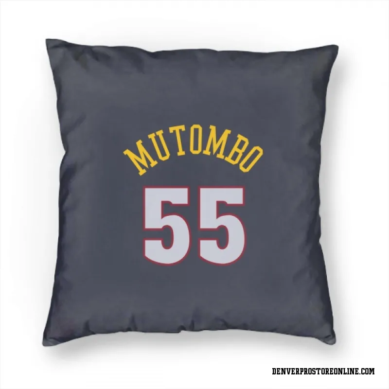 Navy Denver Nuggets  Dikembe Mutombo  Pillow Cover (18 X 18)