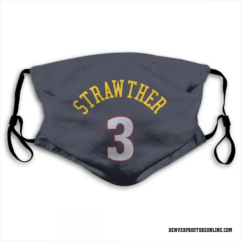 Navy Denver Nuggets  Julian Strawther  Face Mask (With 2 Free PM2.5 Filters)