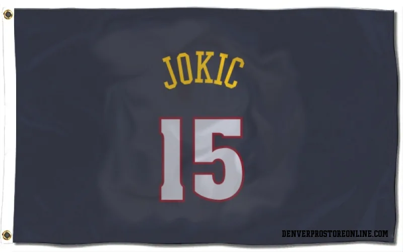 Navy Denver Nuggets  Nikola Jokic  Flag (3 X 5)