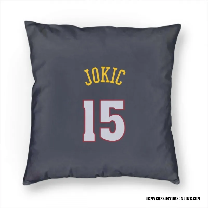 Navy Denver Nuggets  Nikola Jokic  Pillow Cover (18 X 18)