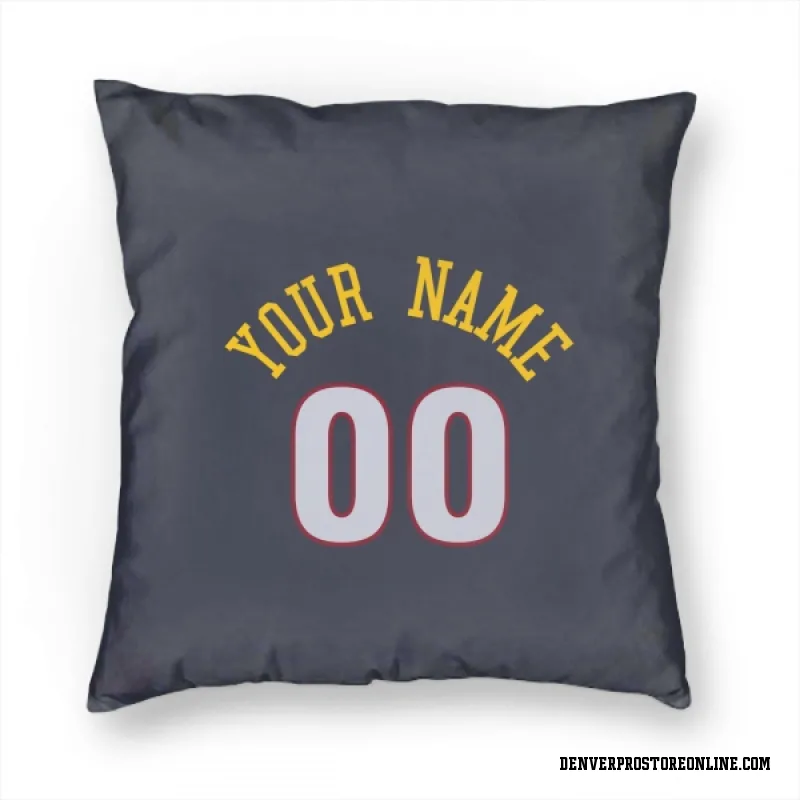 Navy Denver Nuggets Custom  Pillow Cover (18 X 18)