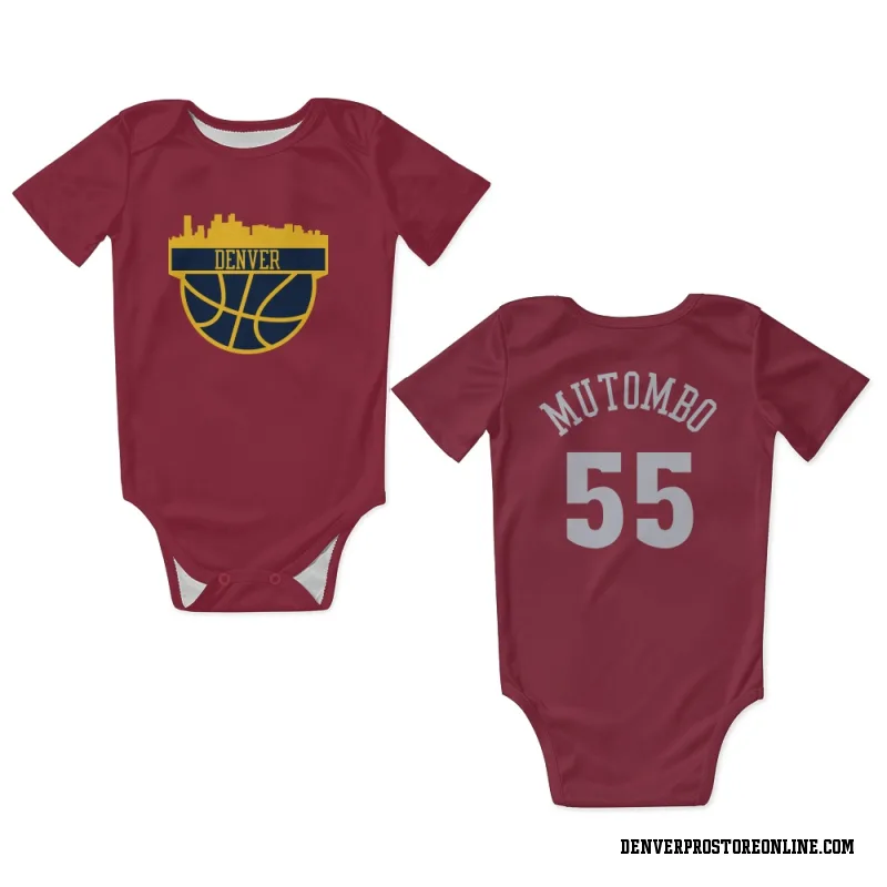 Red Denver Nuggets  Dikembe Mutombo  Newborn & Infant Bodysuit