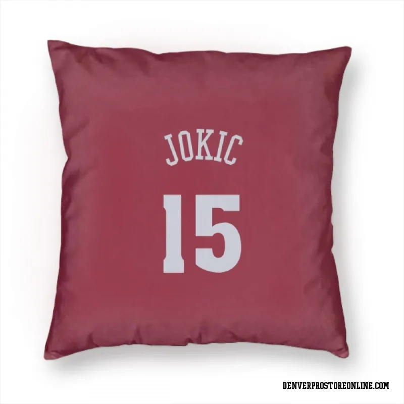 Red Denver Nuggets  Nikola Jokic  Pillow Cover (18 X 18)