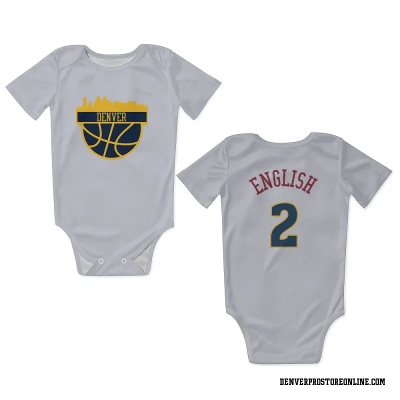 White Denver Nuggets  Alex English  Newborn & Infant Bodysuit