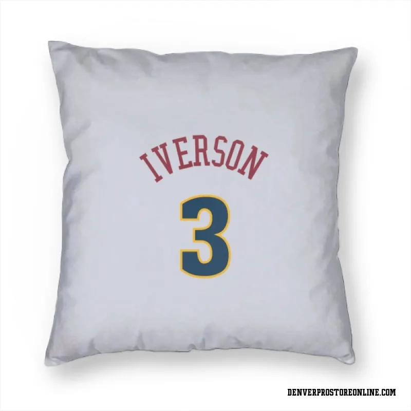 White Denver Nuggets  Allen Iverson  Pillow Cover (18 X 18)