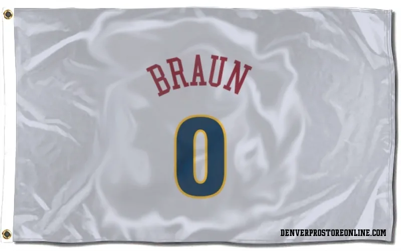 White Denver Nuggets  Christian Braun  Flag (3 X 5)