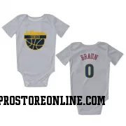 White Denver Nuggets  Christian Braun  Newborn & Infant Bodysuit