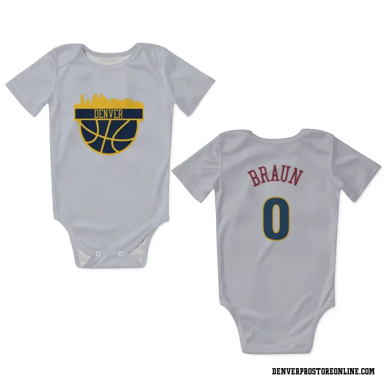 White Denver Nuggets  Christian Braun  Newborn & Infant Bodysuit