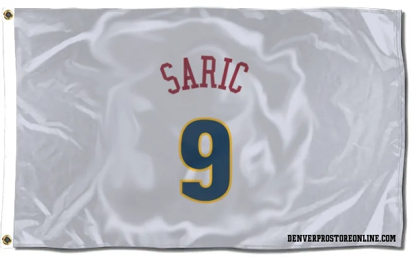 White Denver Nuggets  Dario Saric  Flag (3 X 5)