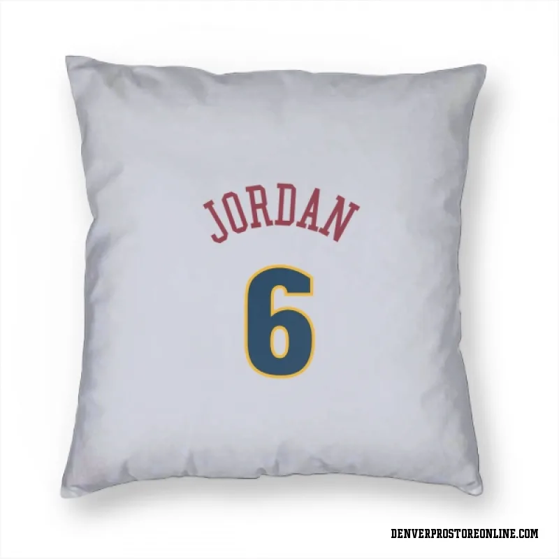 White Denver Nuggets  DeAndre Jordan  Pillow Cover (18 X 18)