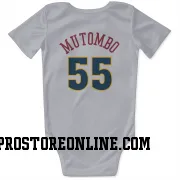 White Denver Nuggets  Dikembe Mutombo  Newborn & Infant Bodysuit