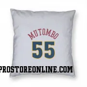 White Denver Nuggets  Dikembe Mutombo  Pillow Cover (18 X 18)