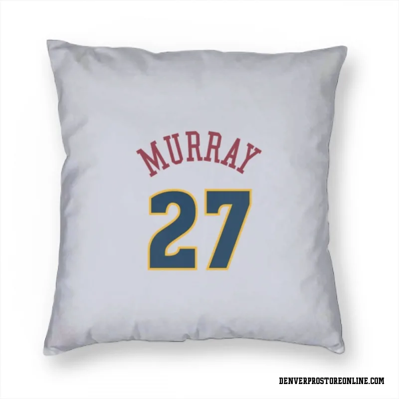 White Denver Nuggets  Jamal Murray  Pillow Cover (18 X 18)