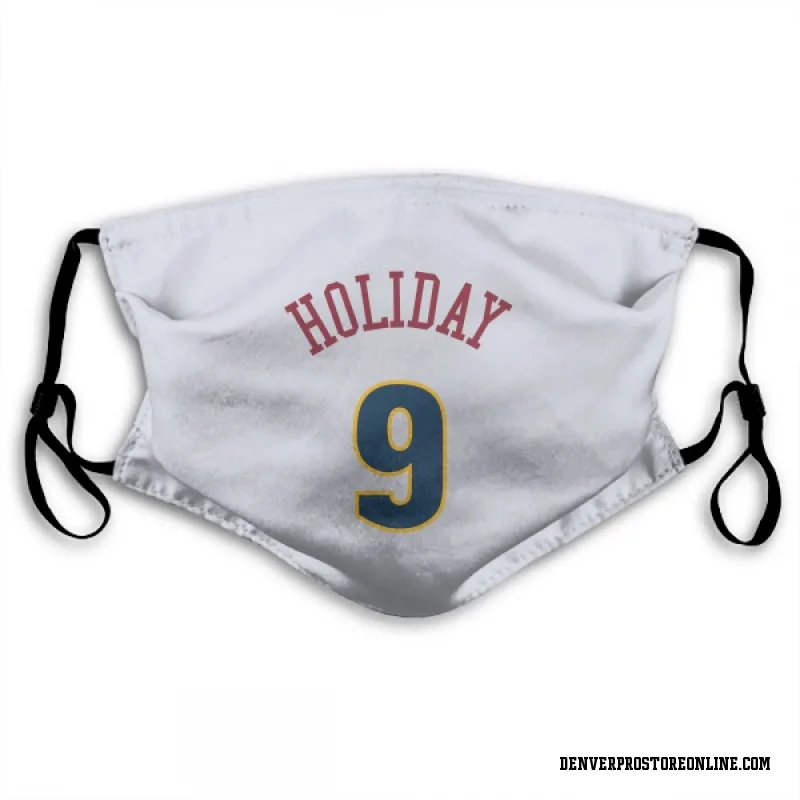 White Denver Nuggets  Justin Holiday  Face Mask (With 2 Free PM2.5 Filters)