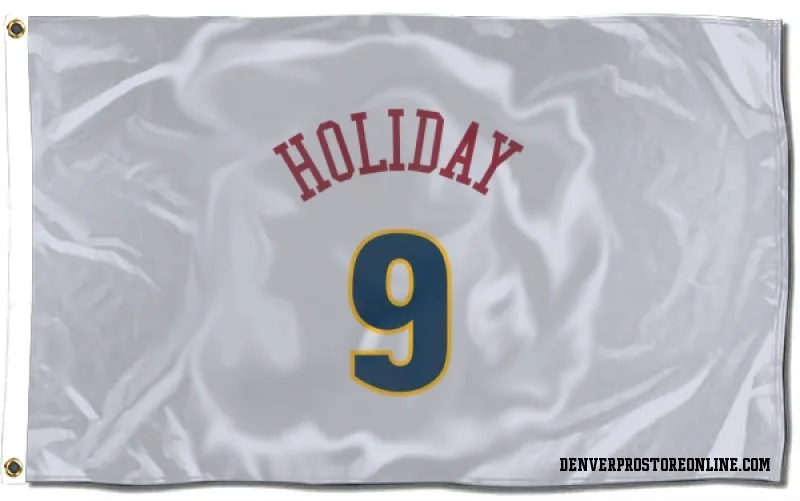 White Denver Nuggets  Justin Holiday  Flag (3 X 5)