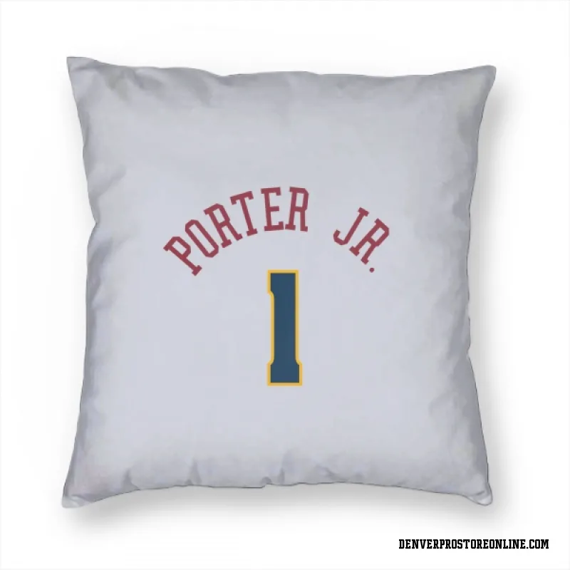 White Denver Nuggets  Michael Porter Jr.  Pillow Cover (18 X 18)