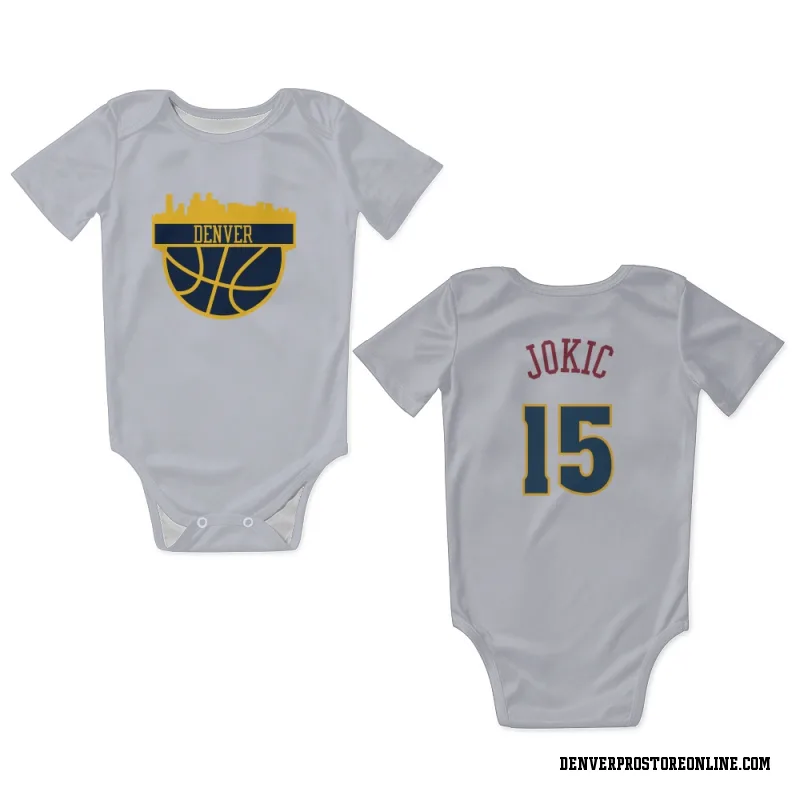 White Denver Nuggets  Nikola Jokic  Newborn & Infant Bodysuit