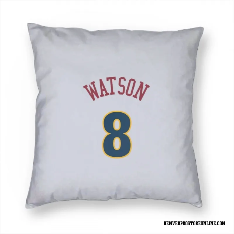 White Denver Nuggets  Peyton Watson  Pillow Cover (18 X 18)