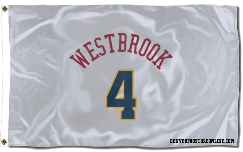 White Denver Nuggets  Russell Westbrook  Flag (3 X 5)