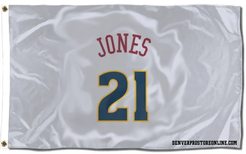 White Denver Nuggets  Spencer Jones  Flag (3 X 5)