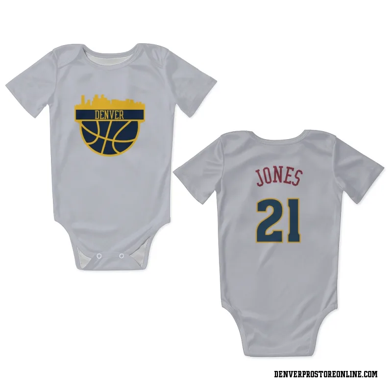 White Denver Nuggets  Spencer Jones  Newborn & Infant Bodysuit