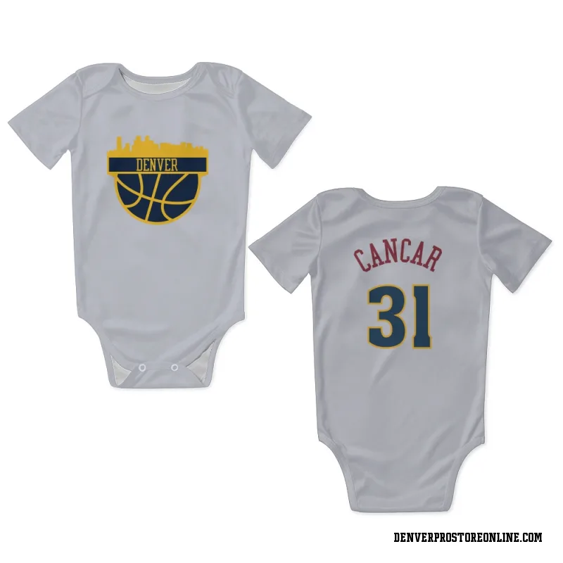 White Denver Nuggets  Vlatko Cancar  Newborn & Infant Bodysuit