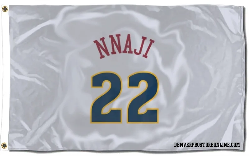 White Denver Nuggets  Zeke Nnaji  Flag (3 X 5)