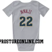 White Denver Nuggets  Zeke Nnaji  Newborn & Infant Bodysuit